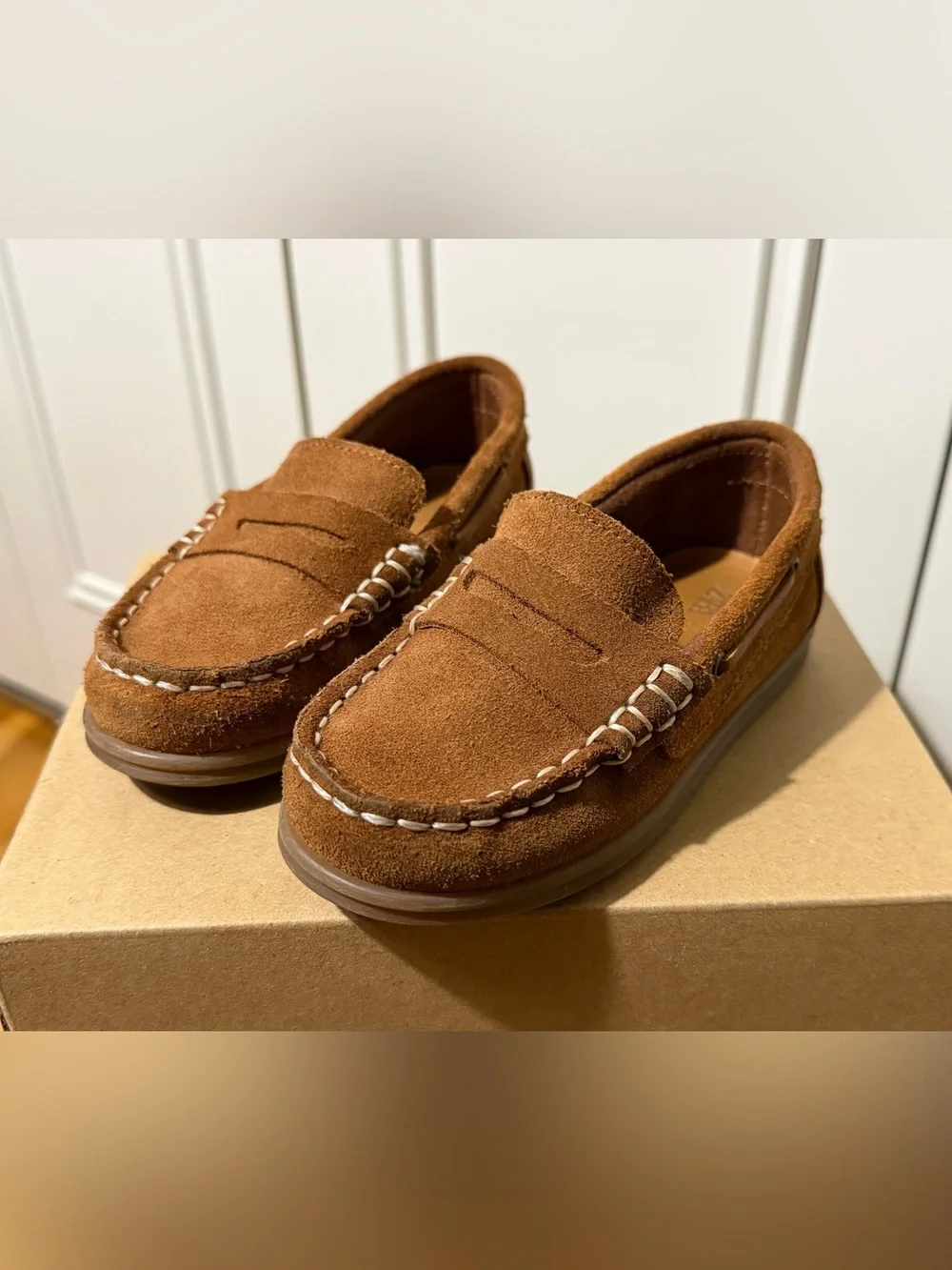 Zara Kids Brown Suede Penny Loafers
